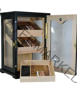 buy humidor online - Black Cigar Humidor Wooden Cabinet